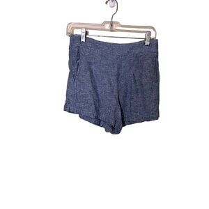 Gap Womens Blue Linen Blend Shorts S Langenlook Boho Beachy Vacation resort Crui